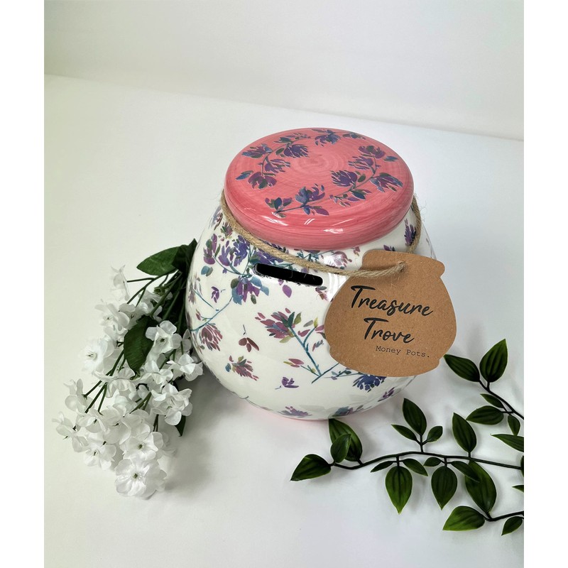 Treasure Trove Ceramic Money Pots (Pink Floral)