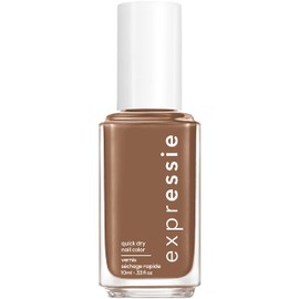 essie expressie Quick-Dry Vegan Nail Polish, Mid-Day Mocha, Cool Toned Soft Brown, 0.33 Ounce