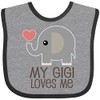 inktastic My Gigi Loves Me Grandchild Baby Bib Heather and