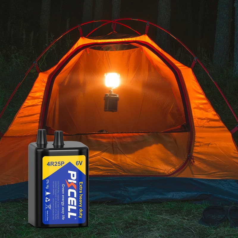 PKCELL 6 Volt Lantern Battery, 6V 4R25 Flashlight Battery with