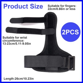 VireEyU 2 Stücke Komfortable Fingerschiene, Unterstützung für Zeige-, Mittel-, Ring- und kleinen Finger, Schmerzlinderung bei Arthritis und Sehnenscheidenentzündung, hohe Verstellbarkeit(Schwarz)