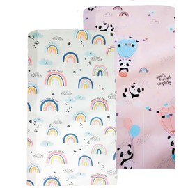 Baby Fitted Sheet Children's Fitted Sheet Pack of 2, 60 x 120 cm Baby Fitted Sheet for Boys, Soft Microfibre Fitted Sheet for Baby Cot