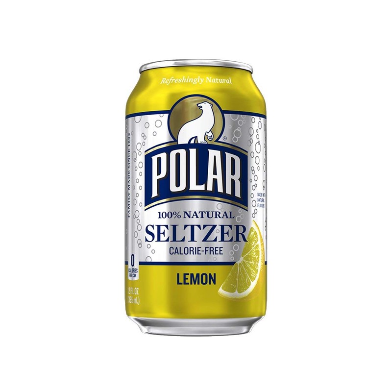 Polar Seltzer Water Lemon 100% Natural Sparkling Soda Beverage Soft