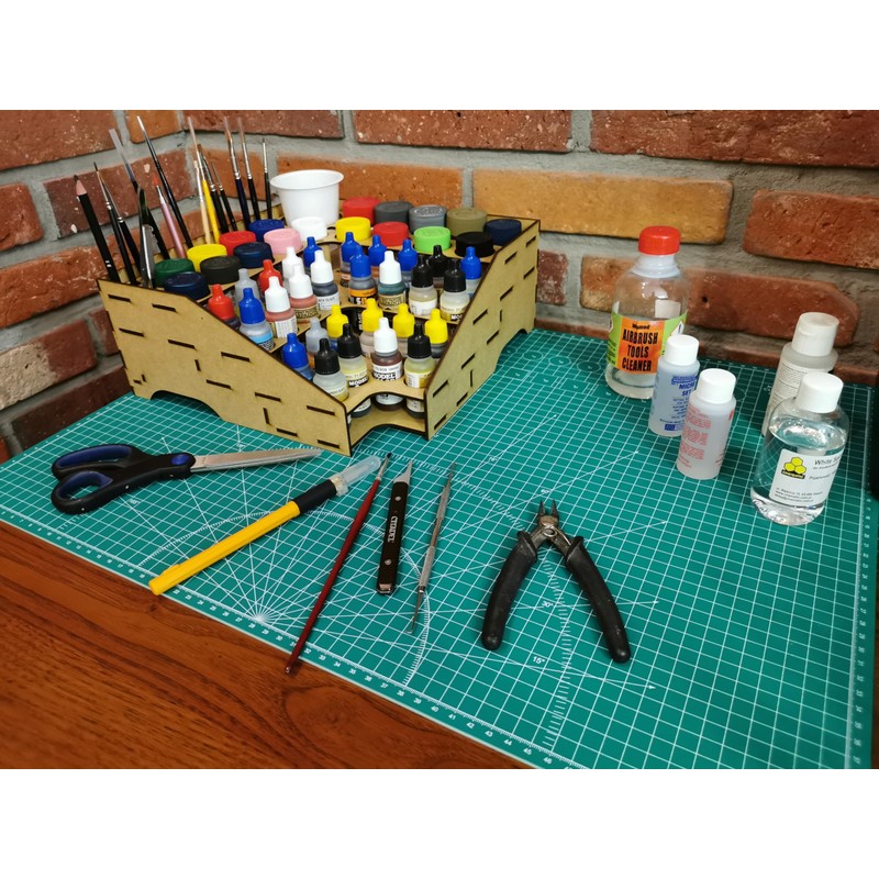 HobbyHold Square 3-Tier Paint and Brush Holder - Model Building