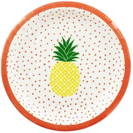 Tropical Pineapple Paper Plates - Pack of 8