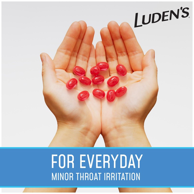 Luden's Sugar Free Wild Cherry Throat Drops, Sore Throat Relief,