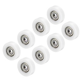 PATIKIL Nylon Pulley Wheel 8x36x10mm, 8 Pack 608zz Bearing Sliding Conveyor Roller Wheel for Door Window Drawer Hardware Driving Mechanical Equipment, White