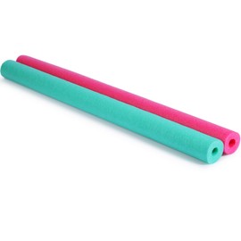 Hollowfly 2 Pack Jumbo Pool Noodles Floating Pool Noodles Foam Tube Large Hollow Floating Training Device Swimming Craft Projects Padding Bumper(55 x 3.5 Inch,Green and Pink)