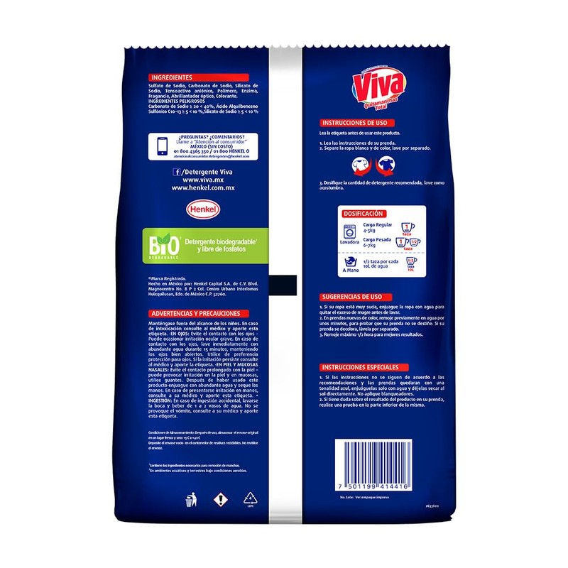 Viva Detergente en polvo, 850 g