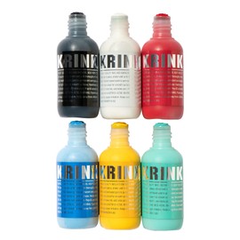 Krink K-60 6 Color Paint Marker Set - Vibrant and Opaque Fine Art Graffiti Markers for Canvas Metal Glass Paper and More - Alcohol-Based Permanent Graffiti Mop Paint Marker for Lasting Tags