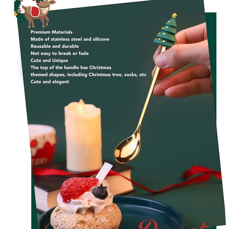 Christmas Spoons Forks Stainless Steel Cute Stylish Christmas Tableware Set