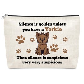 Yorkie Lover Gifts for Women Girl Makeup Bag Yorkie Dog Gift for Owner Mom Dog Lover Gift for Daughter Sister Best Friend Cosmetic Bag Christmas Birthday Gifts for Her Female Travel Pouch