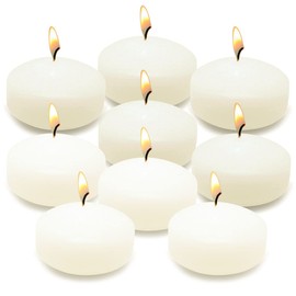 12 Pack Smokeless Floating Candles, 3 Inch Ivory Odorless No Drip Wax Burning Candles for Weddings, Birthdays, Holidays and Home Decor