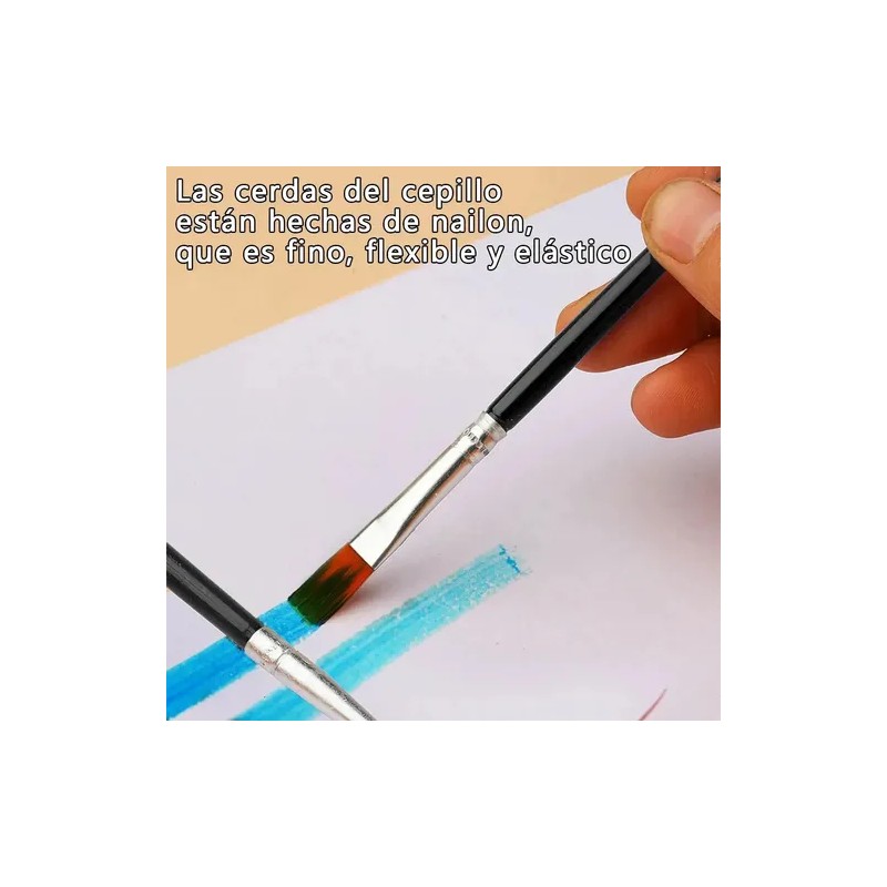 Set 50 Pinceles Para Acrílicas Gouache Acuarela Oleo Dibujo Cerdas
