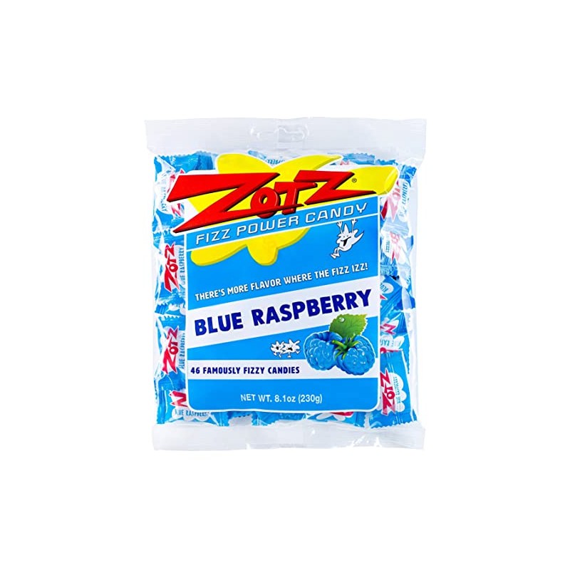 Zotz Fizzy Old Fashioned Hard Candy Fruit Flavored Blue Raspberry