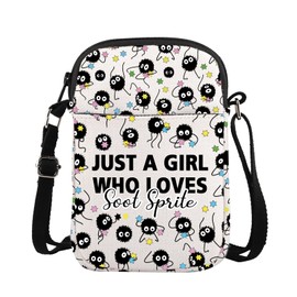 ENSIANTH kawaii Soot Spirte Crossbody Bag Anime Merch Black Soots Gift Dust Sprites Anime Lover Gift Soot Balls Sprites Gift (CA Soot CB)
