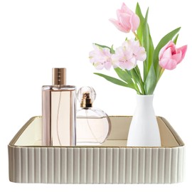 Liebemode Nightstand Leather Key Tray, Key Bowl for Entryway Table Storage Organizer for Keys Jewelry Coin Phone (White)