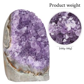 dssmboom Natural Amethyst Crystal Cluster Sample for Meditation Chakra Balancing, Irregular Coarse Stone Geode Quartz Home Decoration for Wealth & Happiness, 400-500 g