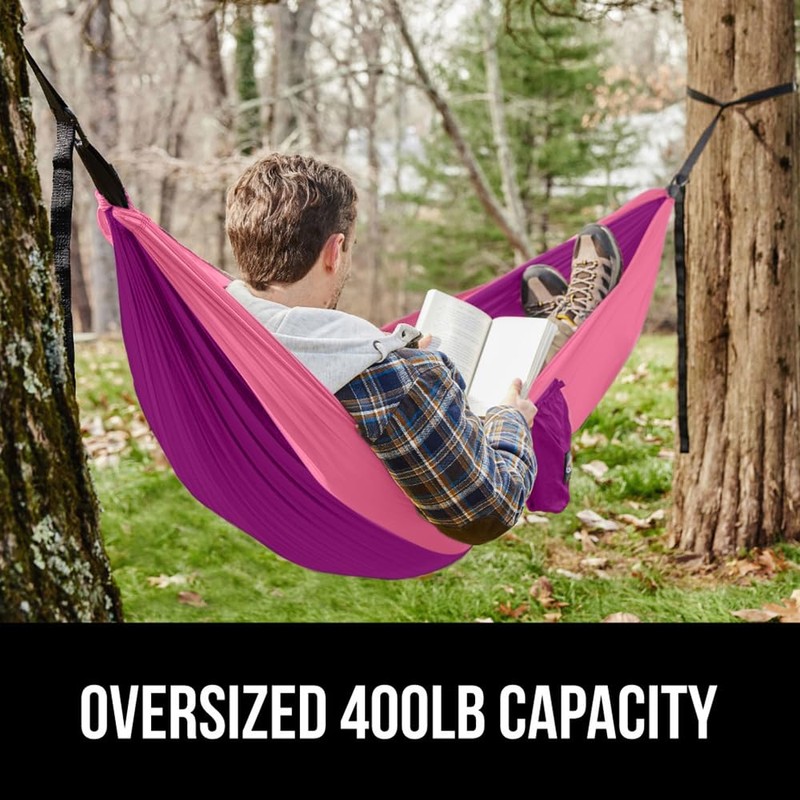 Gorilla Grip Durable Portable Camping Hammock, Holds 400lbs with Heavy