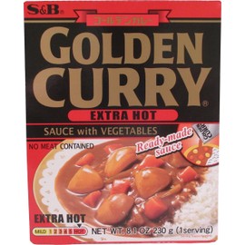 S&B Golden Curry Sauce With Vegetables 8.1oz , 230g (Extra Hot) (5 Packs)