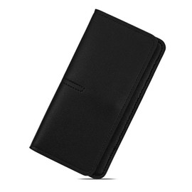MultiValue Long Wallet Purse, Unisex Slim Long Wallet Thin Leather Wallet Bifold Credit Card Clutch with Snap Closure Coin Pocket for Woman Men (Black)