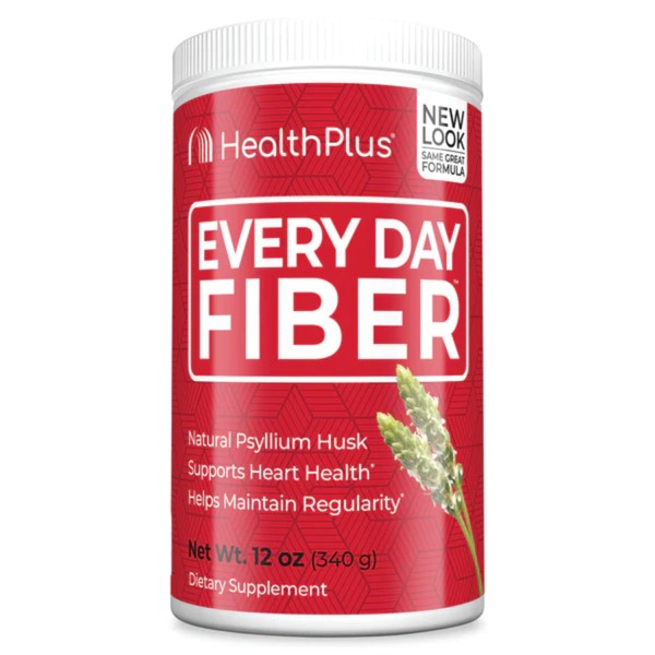 Health Plus Every Day Fiber Digestive Support | All Natural Daily Fiber To Reduce Bloating | Supports Heart Health | 12 Ounces, 48 Servings
