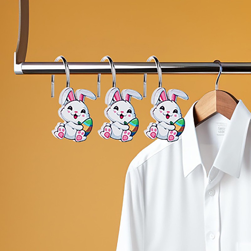HPYNPES Easter Shower Curtain Hooks - Set of 12, Perfect