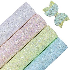 Hojas de tela con purpurina gruesa de color caramelo brillante de 8 x 12 pulgadas, piel sintética de verano para lazos, color caramelo esmaltado