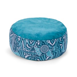 Zaveur Royal Court Yoga Meditation Cushion - 18" - Cotton Round Yoga Cushion for Meditation & Restorative Yoga - Yoga Cushion for Sitting on Floor - Pressure Relief & Relaxation Zafu Seat Cushion