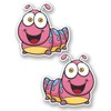 2 x 10cm Happy Caterpillar Vinyl Sticker Laptop Helmet Car