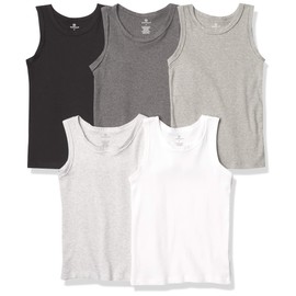 HonestBaby Unisex Baby Multipack Muscle T-shirts Sleeveless Tees 100% Organic Cotton For Infant Boys, Girls, And Toddler Tank Top, 5-pack Gray Ombre, 4T US