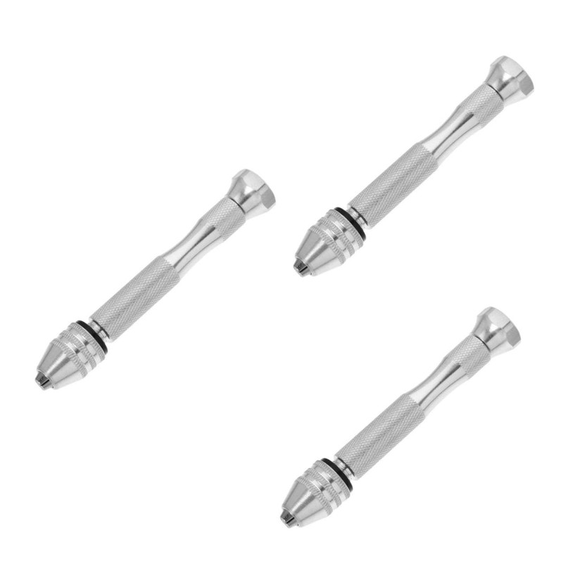 COHEALI 3pcs Hand Drill Pin Vise Tool with Slip Handle