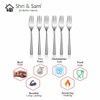 Shri & Sam Stainless Steel GSW Plain Desert Fork,6 Pieces