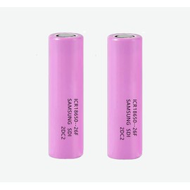 Svenirven Battery Samsung25R, 3.7V Flat Top Real 2600mAh Battery Rechargeable for Flashlight, Headlamp(2 Pack)