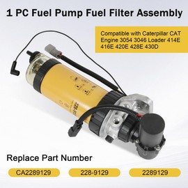 LDMINDA Fuel Filter Assembly With Fuel Pump 228-9129 Compatible with Caterpillar CAT Engine 3054 3046 Loader 414E 416E 420E 428E 430D