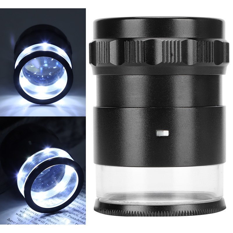 8LED 10X Magnifier Loupe with Scale High Definition Adjustable Magnifying