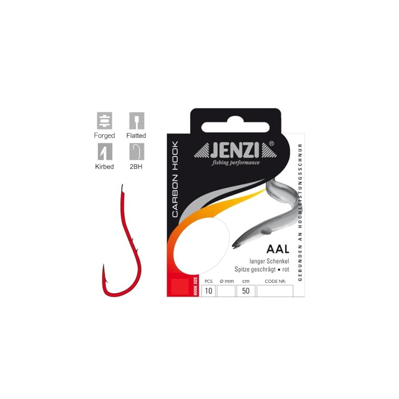 Set: 2 packs of tied eel hooks by Jenzi, (20