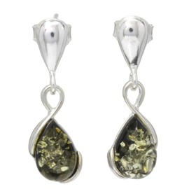 BALTIC AMBER STERLING SILVER 925 Earrings Droop Dangle NATURAL Green Gemstone Amber Jewellery For Woman Earrings