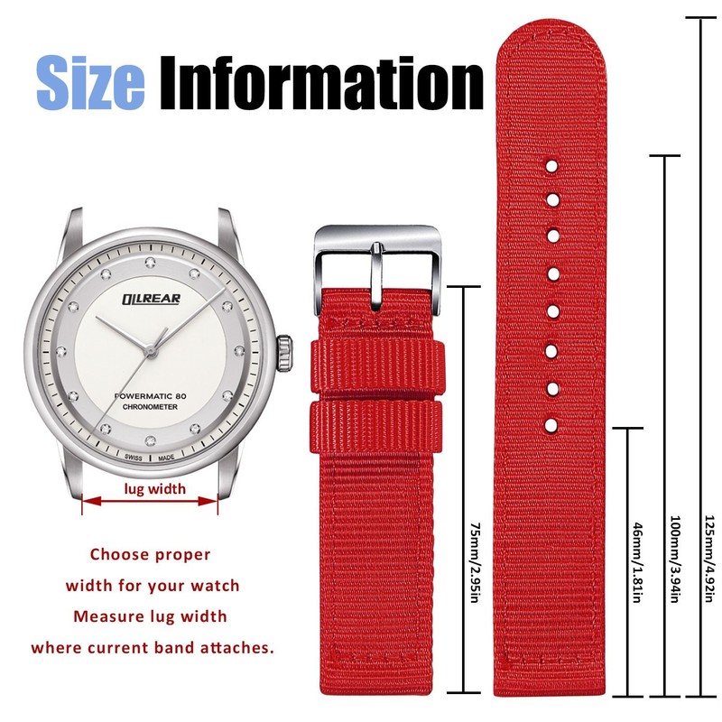 OLLREAR Fabric Watch Strap Watch Strap Replacement Strap Watch Belt