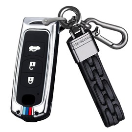 KUNIO Keyless Key Case Suitable for Mazda 2 3 CX3 CX5 MX5 CX-5 CX-3 CX7 CX-7 Fits Fiat 124 Spider Protective Case Metal Housing Key Cover Key Fob 3 Buttons A Silver