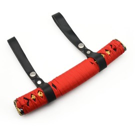 JDM Samurai Katana Tsurikawa Rings Car Hand Straps Bosozoku Bushido Japanese Subway Handles for Car Decoration-RED