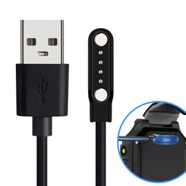 PTHTECHUS Smartwatch - Cable de carga con conector magnético, impermeable, IP67, T30, Y19, S07, S02, S17, S12, 4G, S7, S8, para smartwatch de 4 pines, colores aleatorios blanco y negro