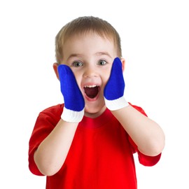 SATINIOR 3 Pairs Toddler Magic Stretch Mittens Full Finger Knit Gloves Winter Warm Mittens (Color Set 1), for 1 - 4 years old kids