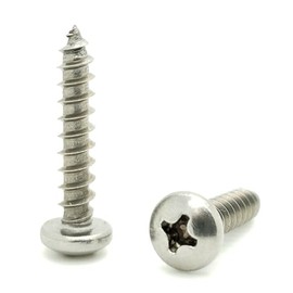 100 Qty #10 x 1" 304 Stainless Steel Phillips Pan Head Wood Screws (BCP851)