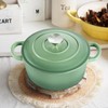 TeamFar Enameled Cast Iron Dutch Oven - 3QT Small Dutch