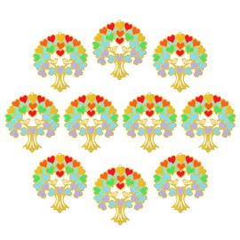 10 piezas de atrapasoles, colgante de metal colorido para ventana de árbol de la vida, para manualidades, regalos
