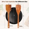 YTYOTO Wooden Spatula for Cooking, 2Pcs Natural Teak Wooden Spatula,
