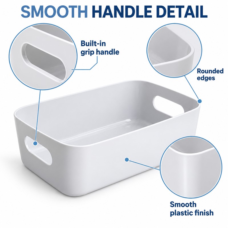 5-Piece Stackable Plastic Storage Box Set – Rectangular Organizer Containers