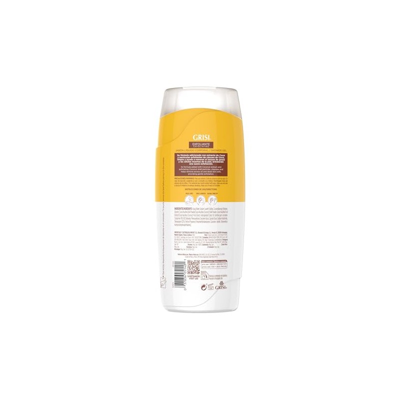 GRISI Shower Gel, Jabón Líquido Corporal Coco, 450 ml Exfoliante