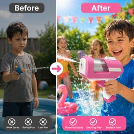 Transparent Tank Water Gun for Kids – Leak-Resistant Outdoor Blaster for Pool, Beach & Backyard Play